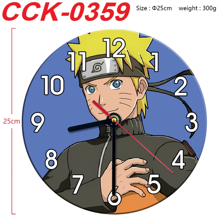 Naruto Anime peripheral printed full-color wall clock 25cm CCK-0359