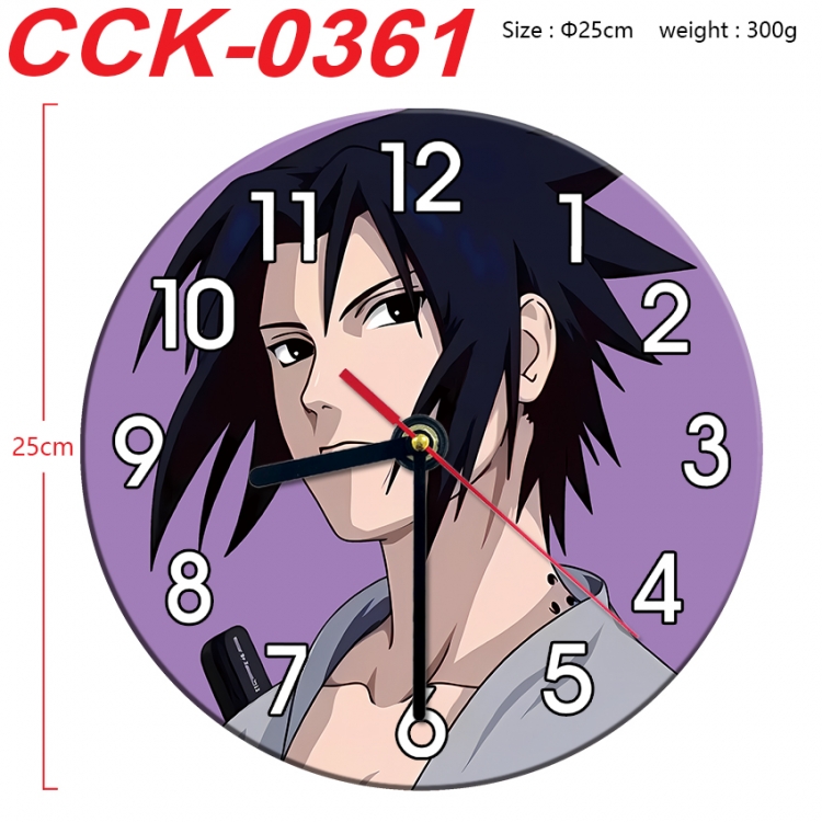 Naruto Anime peripheral printed full-color wall clock 25cm CCK-0361