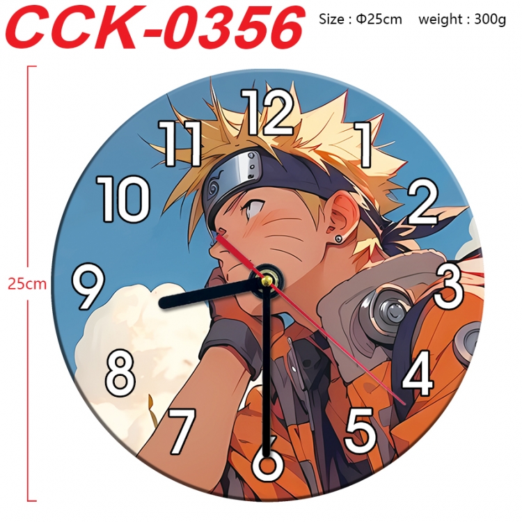 Naruto Anime peripheral printed full-color wall clock 25cm CCK-0356