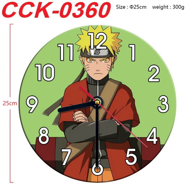 Naruto Anime peripheral printed full-color wall clock 25cm CCK-0360