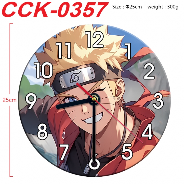 Naruto Anime peripheral printed full-color wall clock 25cm  CCK-0357