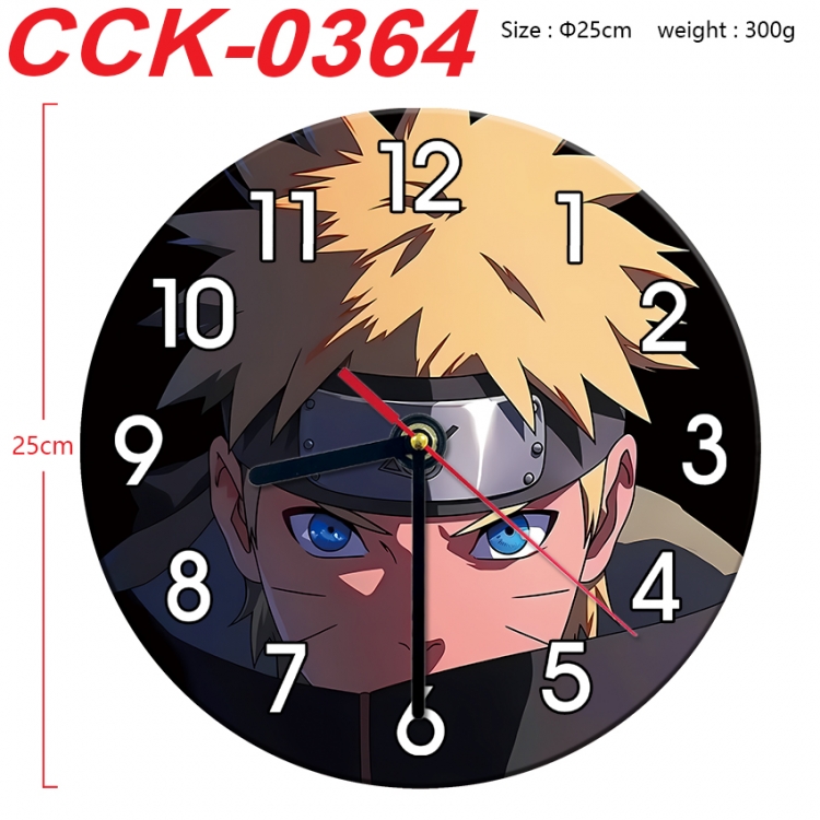 Naruto Anime peripheral printed full-color wall clock 25cm CCK-0364