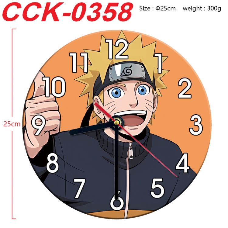 Naruto Anime peripheral printed full-color wall clock 25cm CCK-0358