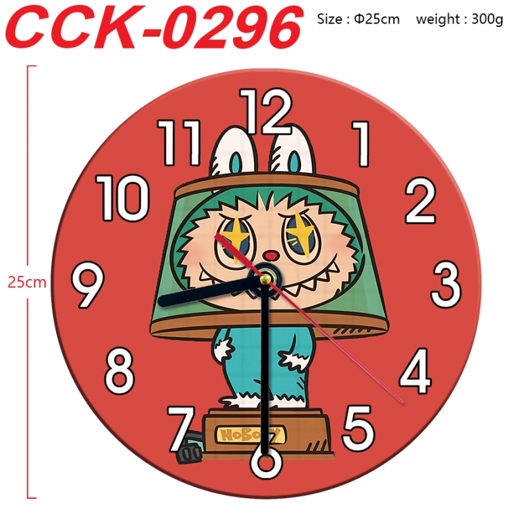 Labubu Anime peripheral printed full-color wall clock 25cm CCK-0296