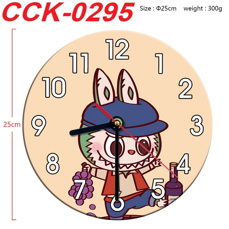 Labubu Anime peripheral printed full-color wall clock 25cm CCK-0295