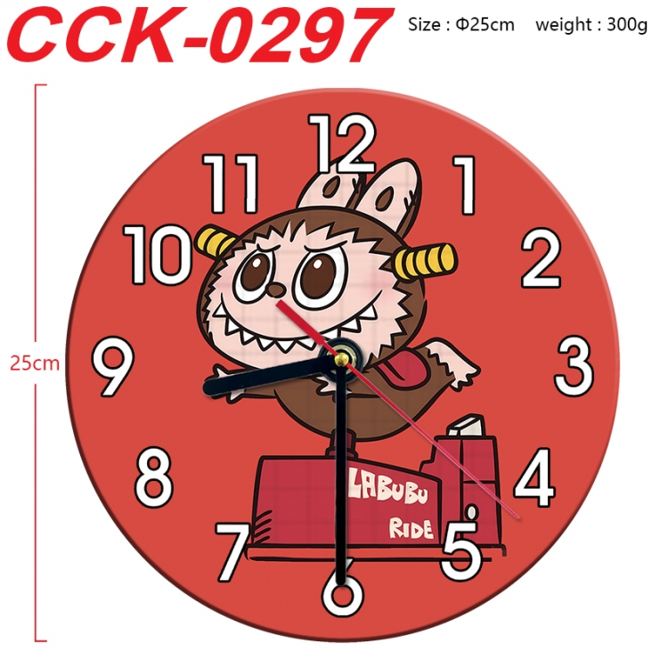 Labubu Anime peripheral printed full-color wall clock 25cm CCK-0297