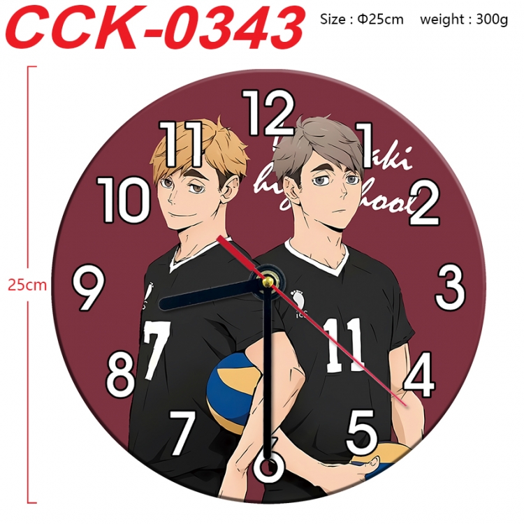 Haikyuu!! Anime peripheral printed full-color wall clock 25cm  CCK-0343