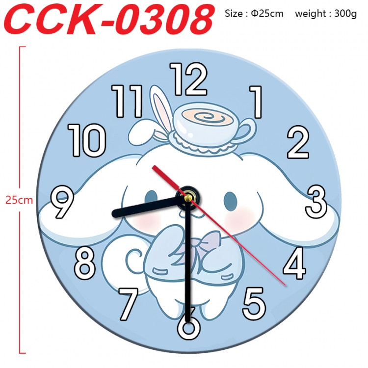 sanrio Anime peripheral printed full-color wall clock 25cm CCK-0308