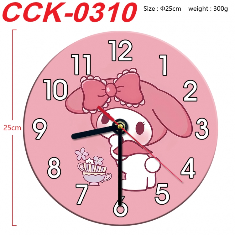 sanrio Anime peripheral printed full-color wall clock 25cm CCK-0310