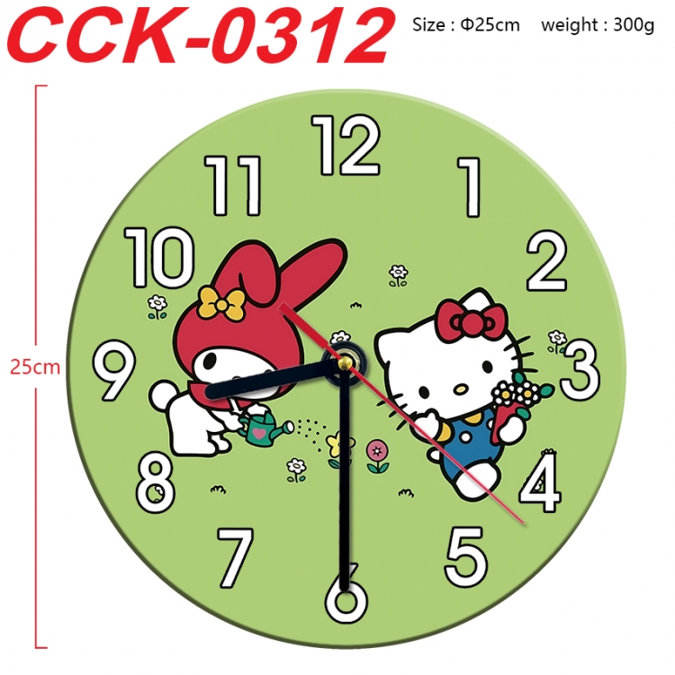 sanrio Anime peripheral printed full-color wall clock 25cm CCK-0312