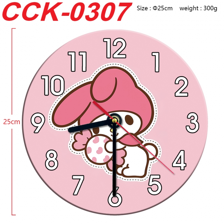 sanrio Anime peripheral printed full-color wall clock 25cm CCK-0307