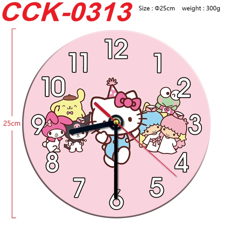 sanrio Anime peripheral printed full-color wall clock 25cm CCK-0313