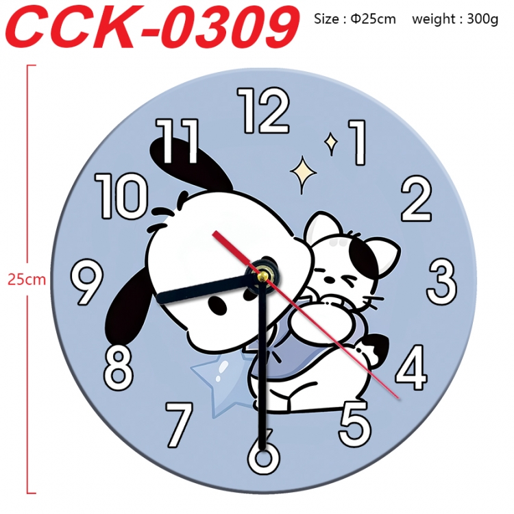 sanrio Anime peripheral printed full-color wall clock 25cm  CCK-0309