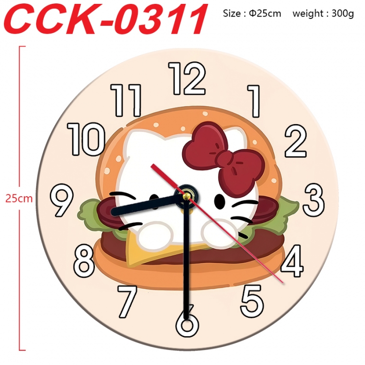 sanrio Anime peripheral printed full-color wall clock 25cm CCK-0311