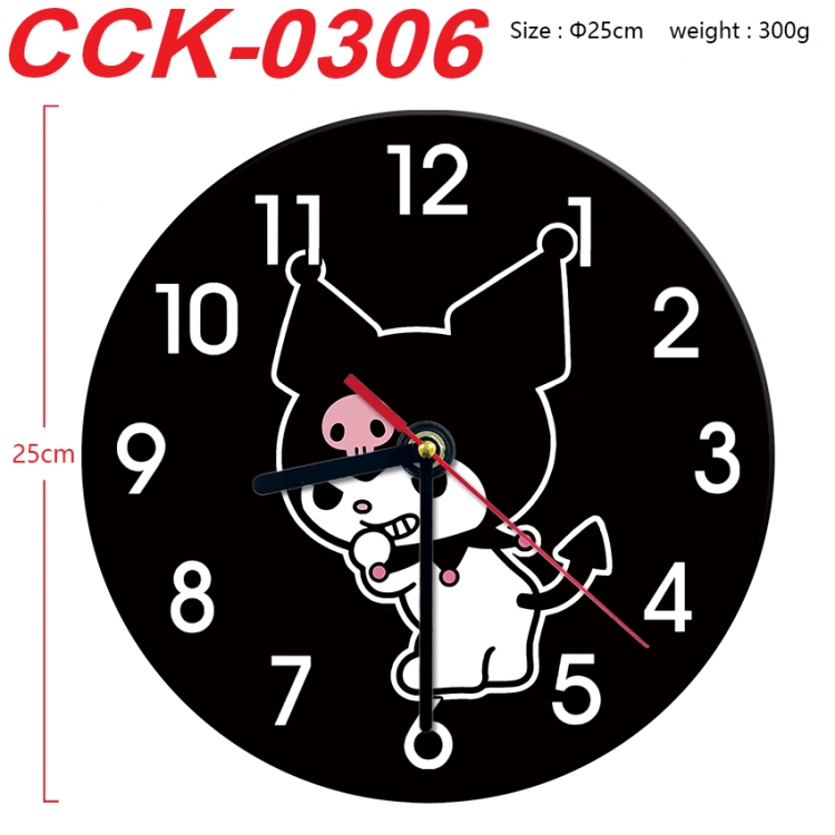 sanrio Anime peripheral printed full-color wall clock 25cm  CCK-0306