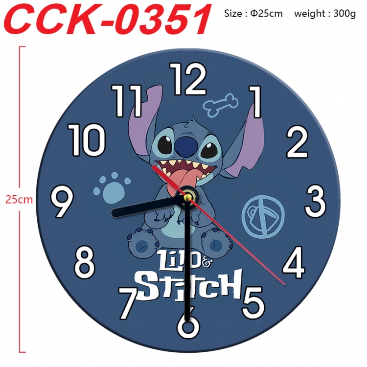 Lilo & Stitch Anime peripheral printed full-color wall clock 25cm