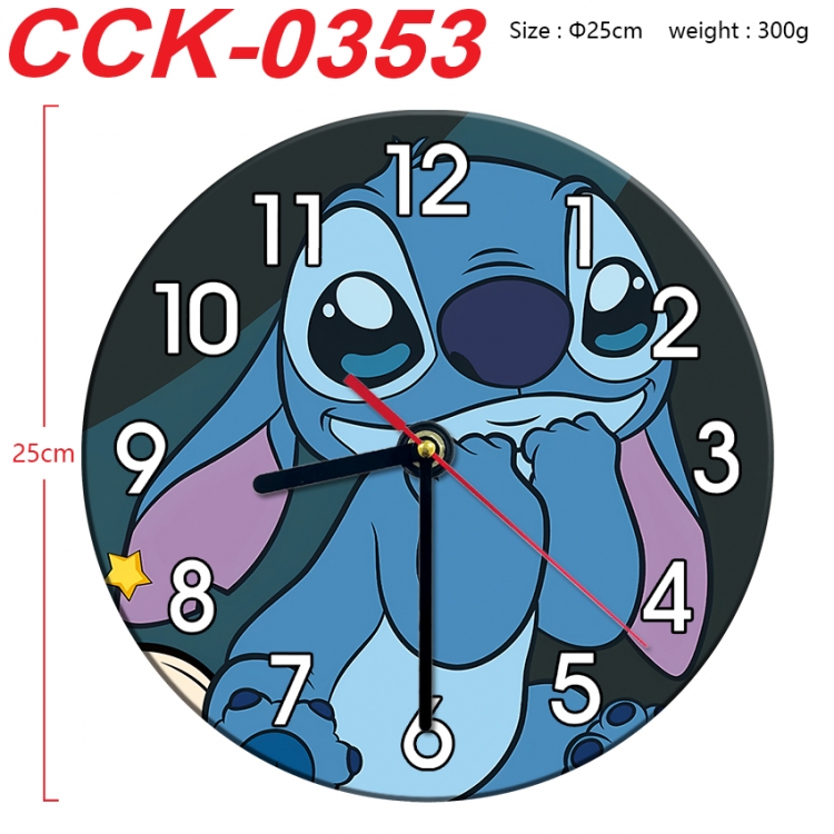 Lilo & Stitch Anime peripheral printed full-color wall clock 25cm