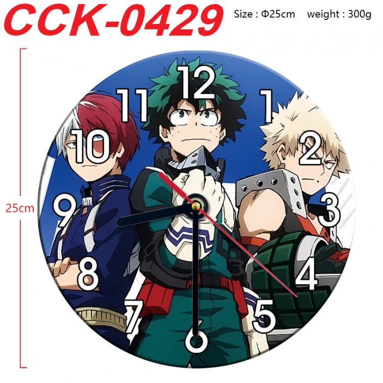 My Hero Academia Anime peripheral printed full-color wall clock 25cm  CCK-0429