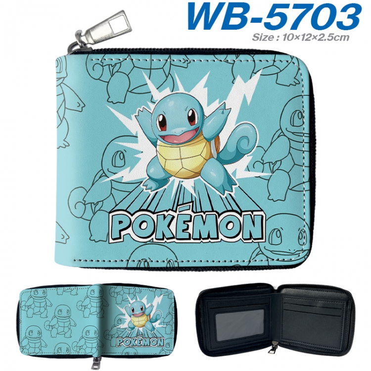 Pokemon Anime color short full zip folding wallet 10x12x2.5cm WB-5703