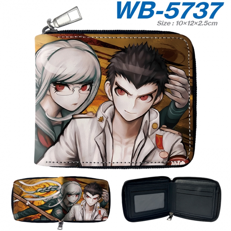 Dangan-Ronpa Anime color short full zip folding wallet 10x12x2.5cm  WB-5737