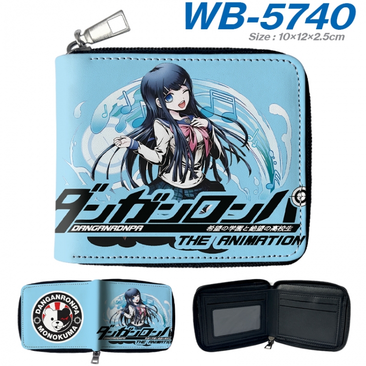 Dangan-Ronpa Anime color short full zip folding wallet 10x12x2.5cm  WB-5740