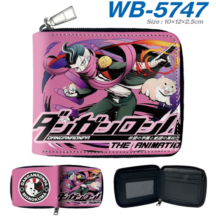 Dangan-Ronpa Anime color short full zip folding wallet 10x12x2.5cm WB-5747