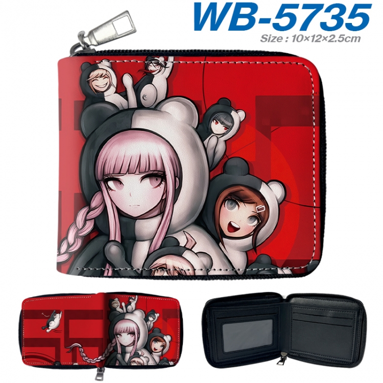 Dangan-Ronpa Anime color short full zip folding wallet 10x12x2.5cm WB-5735