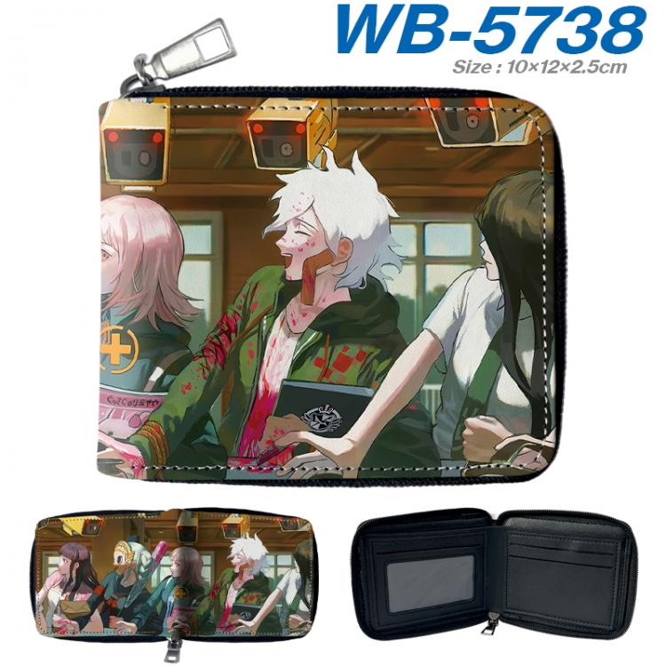 Dangan-Ronpa Anime color short full zip folding wallet 10x12x2.5cm WB-5738