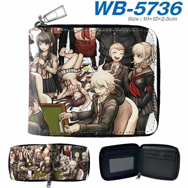 Dangan-Ronpa Anime color short full zip folding wallet 10x12x2.5cm  WB-5736