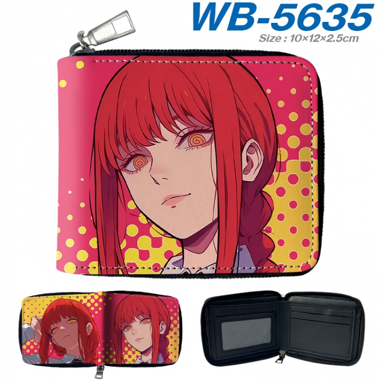 Chainsaw man Anime color short full zip folding wallet 10x12x2.5cm  WB-5635