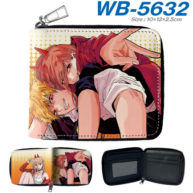 Chainsaw man Anime color short full zip folding wallet 10x12x2.5cm WB-5632