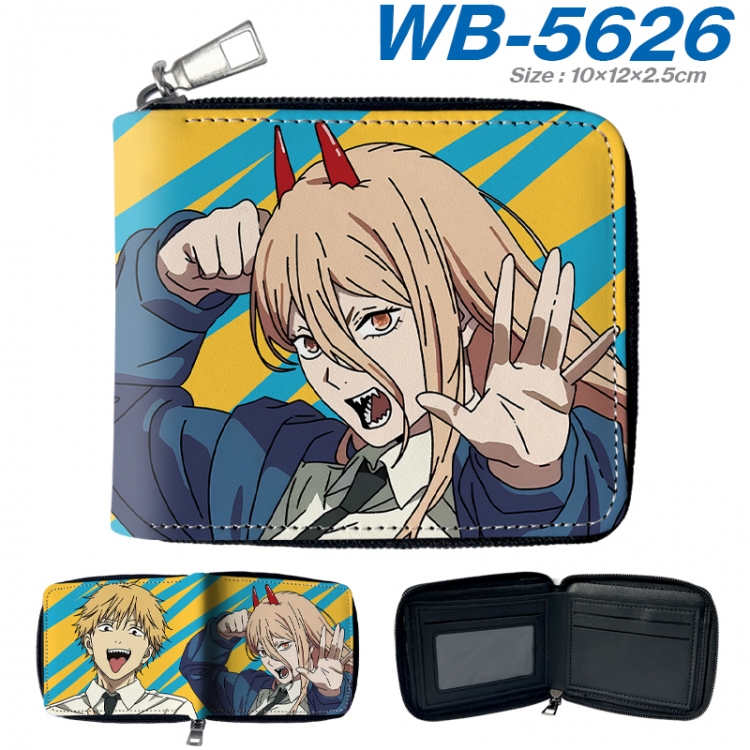 Chainsaw man Anime color short full zip folding wallet 10x12x2.5cm  WB-5626