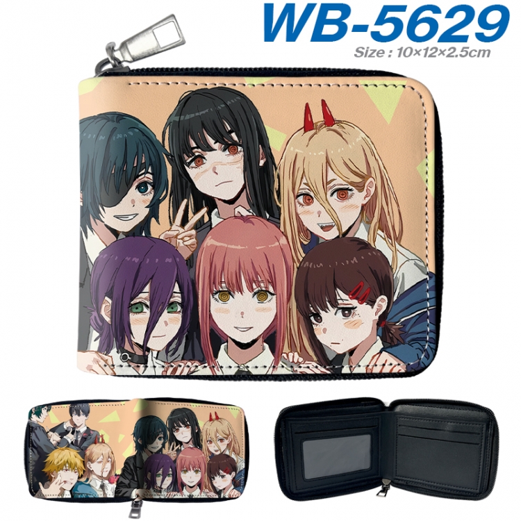 Chainsaw man Anime color short full zip folding wallet 10x12x2.5cm  WB-5629