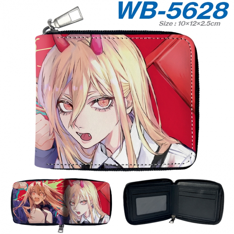 Chainsaw man Anime color short full zip folding wallet 10x12x2.5cm WB-5628