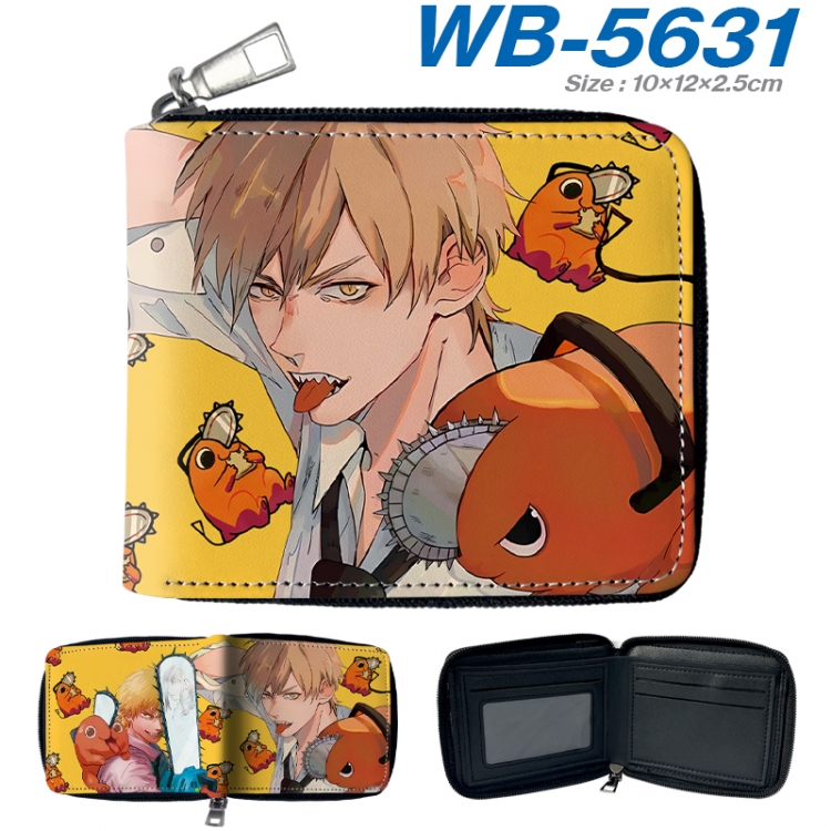 Chainsaw man Anime color short full zip folding wallet 10x12x2.5cm WB-5631