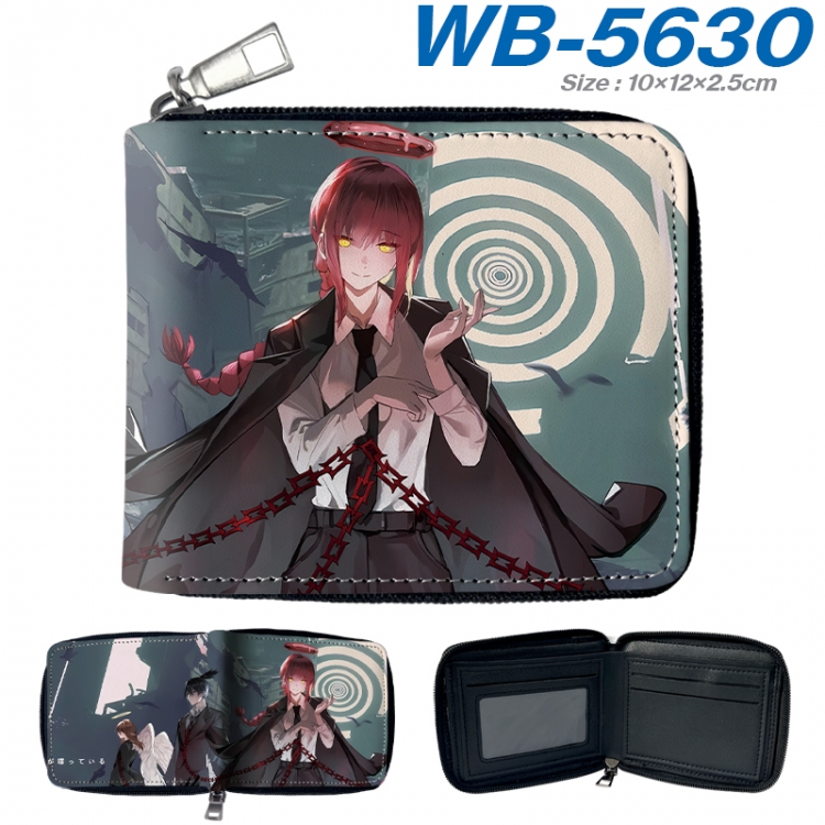 Chainsaw man Anime color short full zip folding wallet 10x12x2.5cm  WB-5630