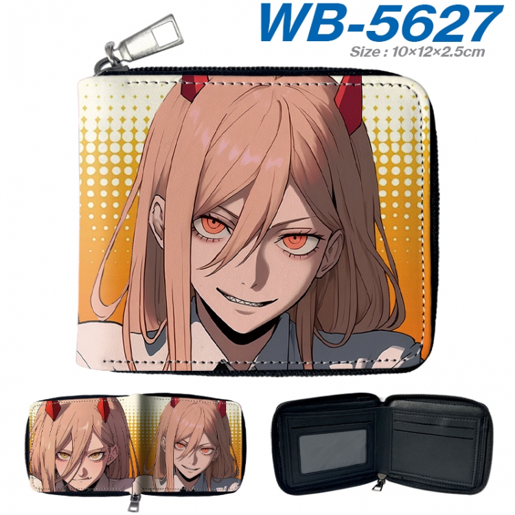 Chainsaw man Anime color short full zip folding wallet 10x12x2.5cm WB-5627