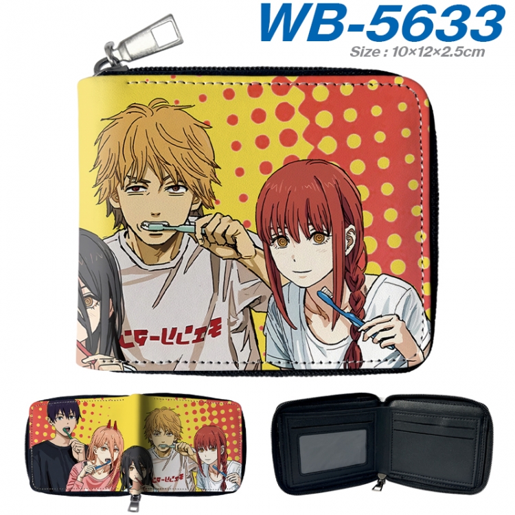 Chainsaw man Anime color short full zip folding wallet 10x12x2.5cm WB-5633