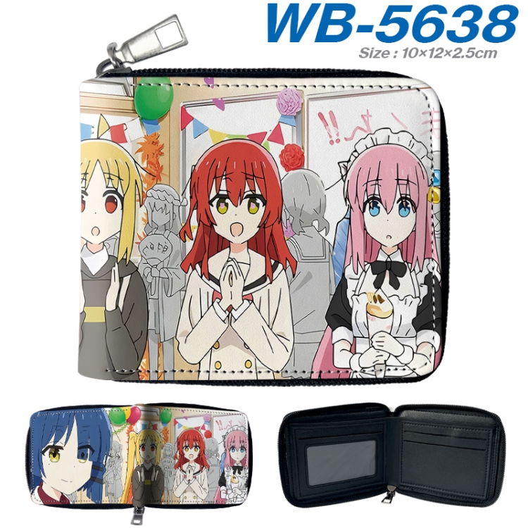 BOCCHI THE ROCK! Anime color short full zip folding wallet 10x12x2.5cm  WB-5638