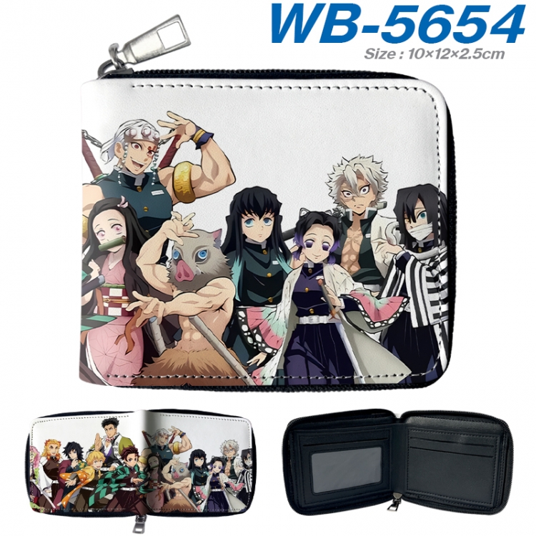 Demon Slayer Kimets Anime color short full zip folding wallet 10x12x2.5cm WB-5654