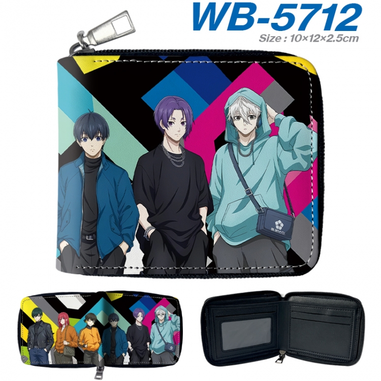 BLUE LOCK Anime color short full zip folding wallet 10x12x2.5cm WB-5712