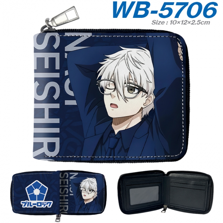 BLUE LOCK Anime color short full zip folding wallet 10x12x2.5cm WB-5706