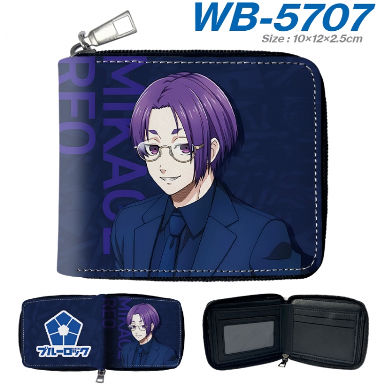 BLUE LOCK Anime color short full zip folding wallet 10x12x2.5cm WB-5707