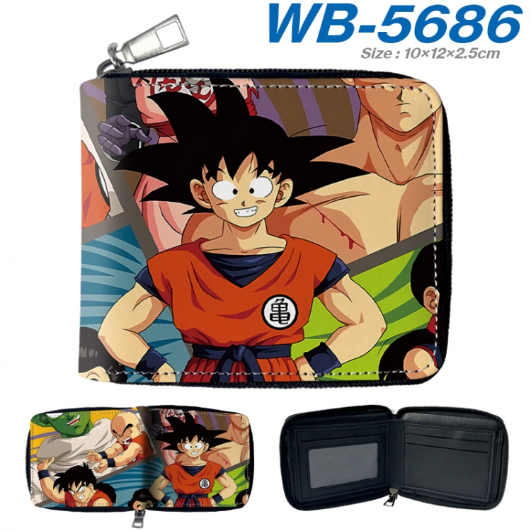 DRAGON BALL Anime color short full zip folding wallet 10x12x2.5cm  WB-5686