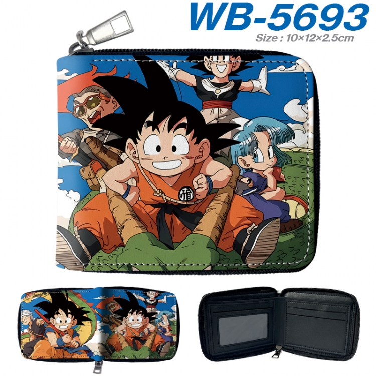 DRAGON BALL Anime color short full zip folding wallet 10x12x2.5cm WB-5693