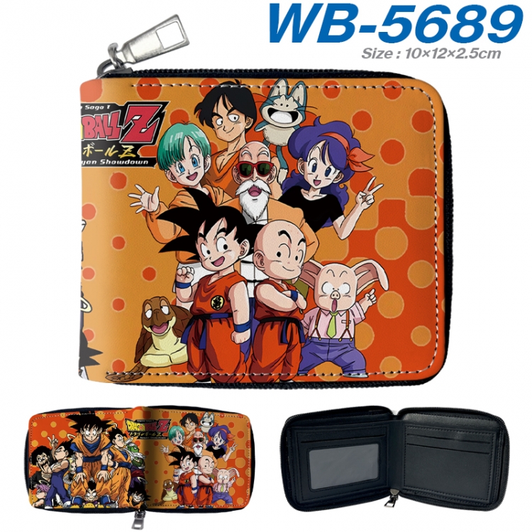 DRAGON BALL Anime color short full zip folding wallet 10x12x2.5cm WB-5689