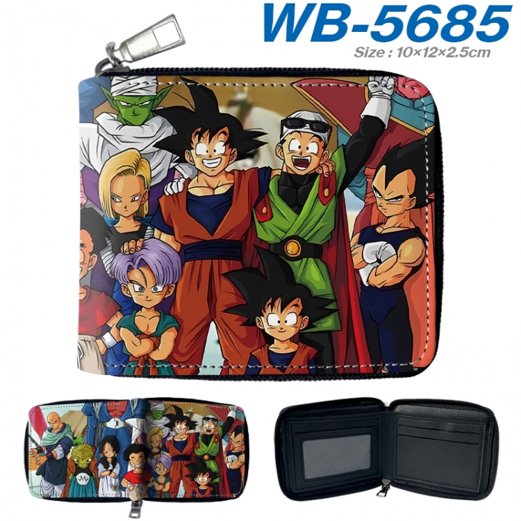 DRAGON BALL Anime color short full zip folding wallet 10x12x2.5cm WB-5685