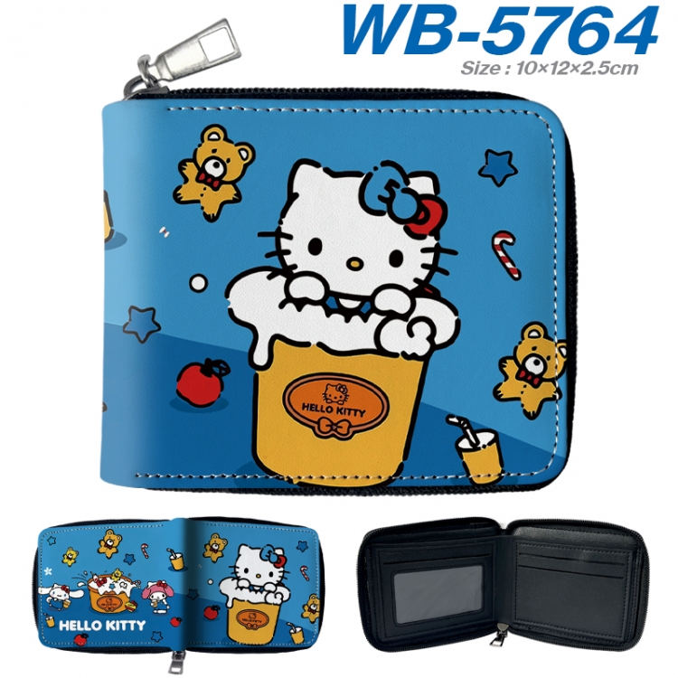 sanrio Anime color short full zip folding wallet 10x12x2.5cm WB-5764