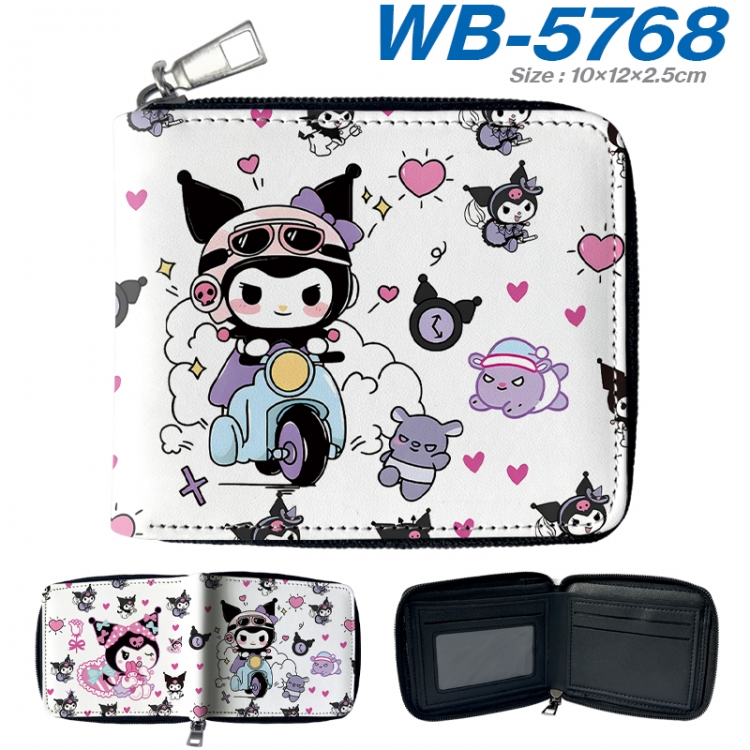 sanrio Anime color short full zip folding wallet 10x12x2.5cm WB-5768