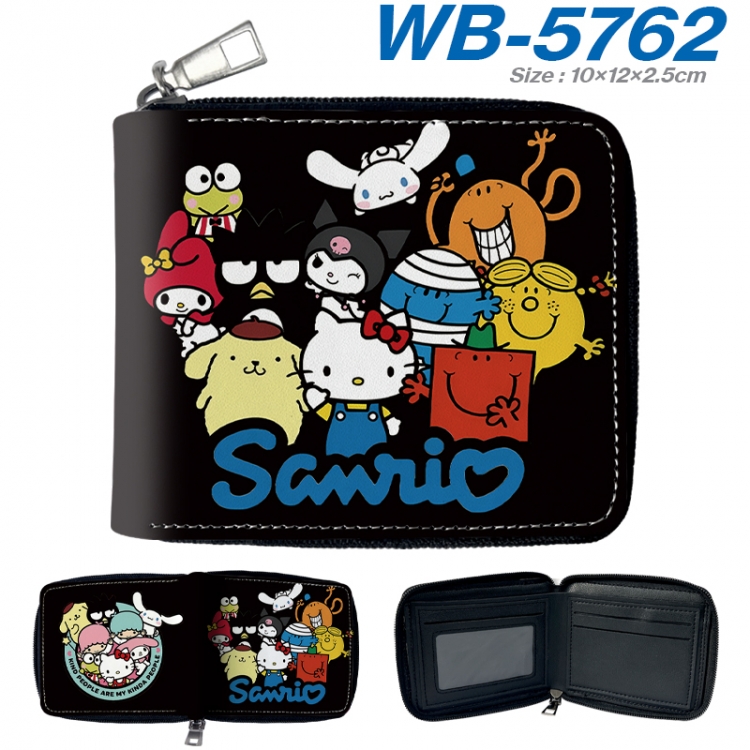 sanrio Anime color short full zip folding wallet 10x12x2.5cm  WB-5762